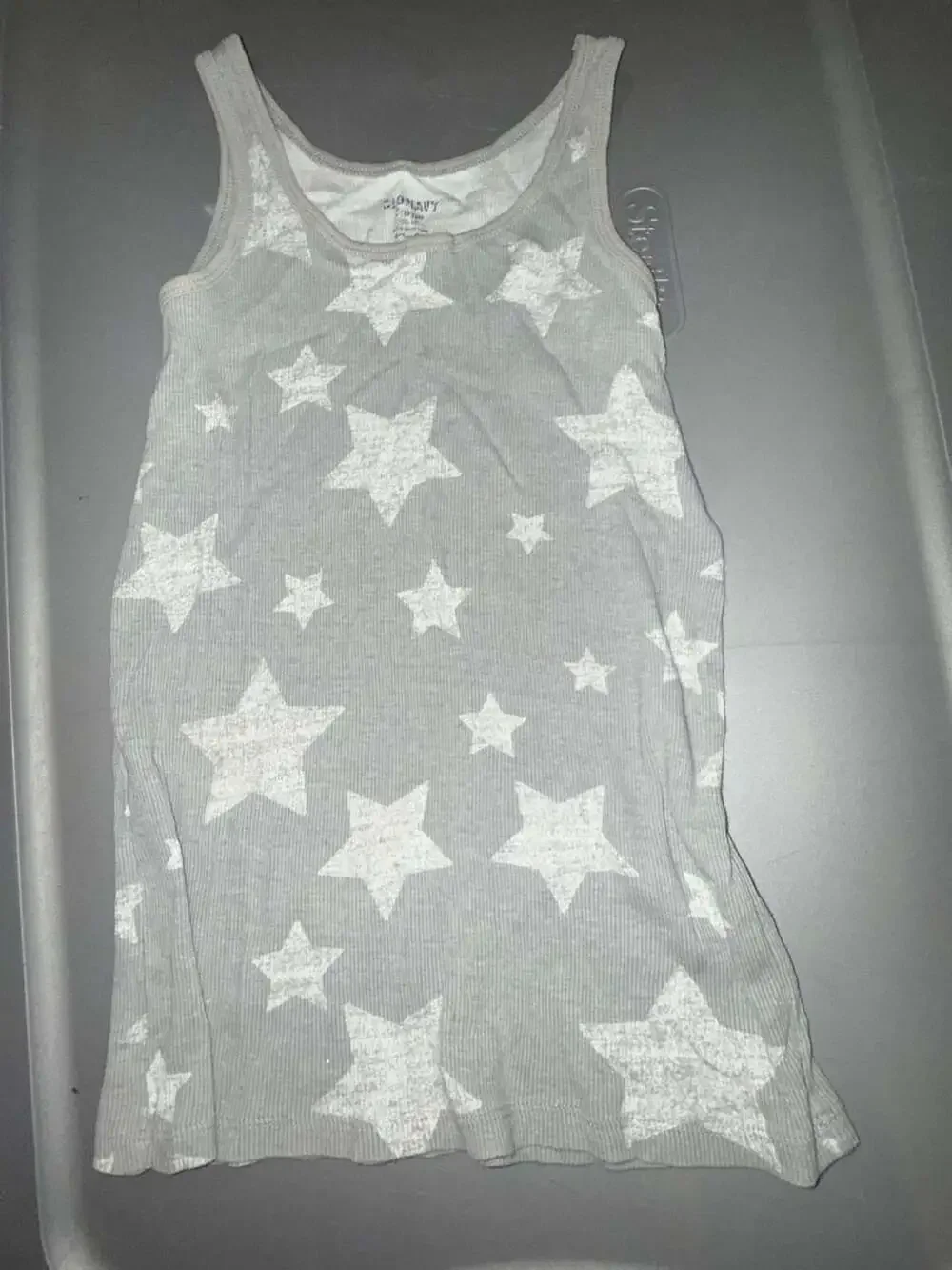 Old Navy Tank Top Size XS Grey Star Print Ribbed